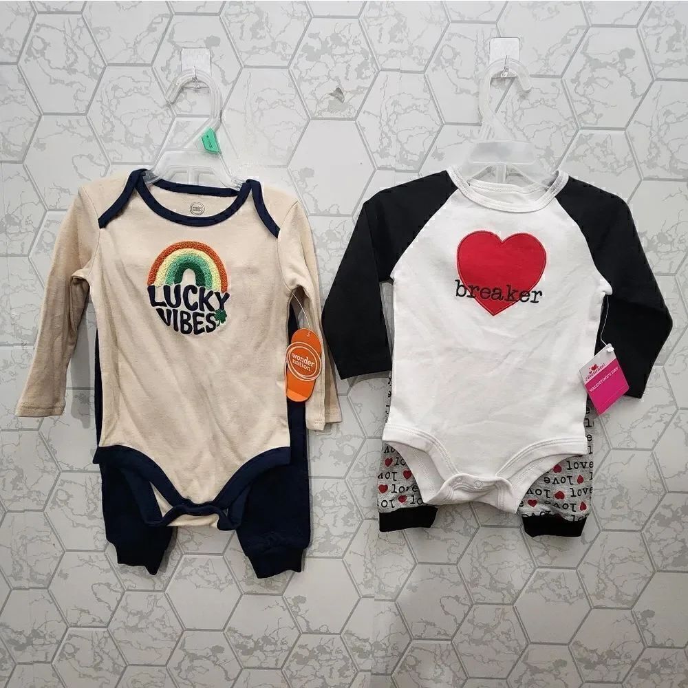 Nwt Baby Boy's Valentine's Day and St. Patrick Day Clothes Bundle, Size 6-9 mon